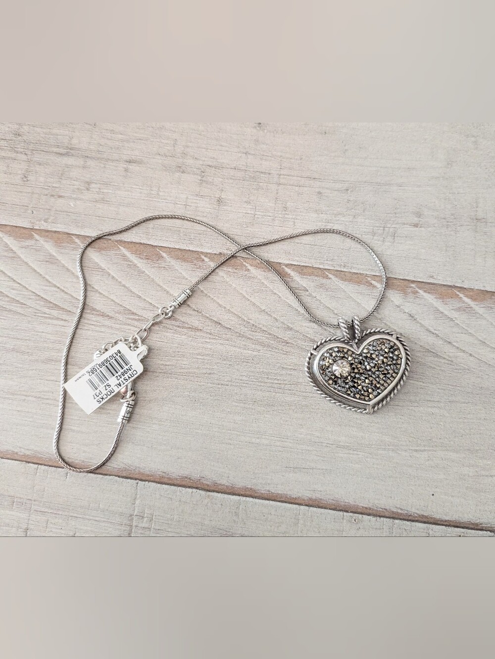 Brighton "Crystal Rocks" Heart Pendant Necklace